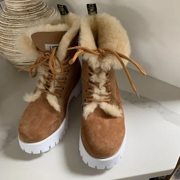 Ugg australia shearling lined suede moto boots sale